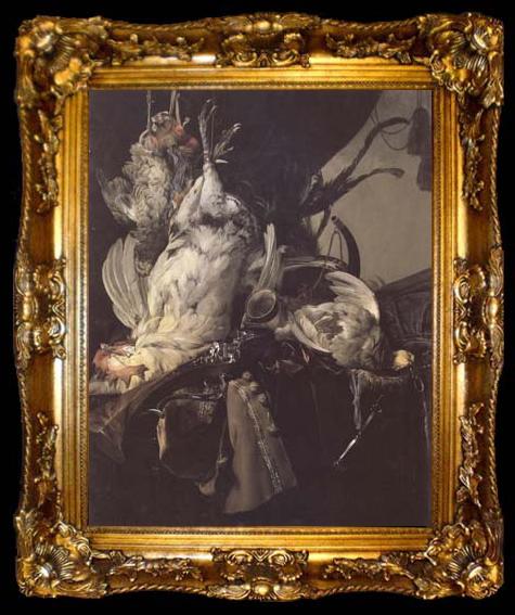 framed  Aelst, Willem van Still Life of Dead Birds and Hunting Weapons (mk14), ta009-2